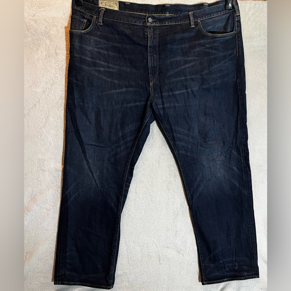 VTG Polo Ralph Lauren Jeans Mens Big & Tall 48Bx32 Blue Denim Authentic Dungaree